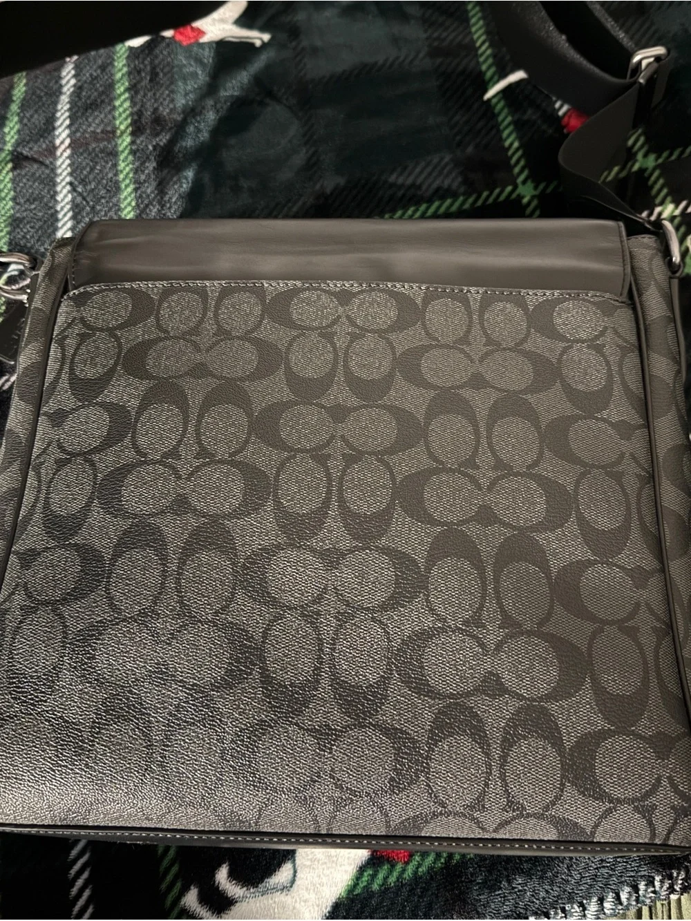 Coach Black and Gray Signature Messenger Bag